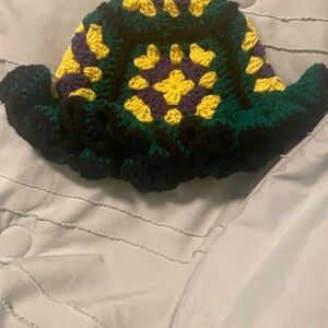 Colorful Mardi Gras Crochet Hat